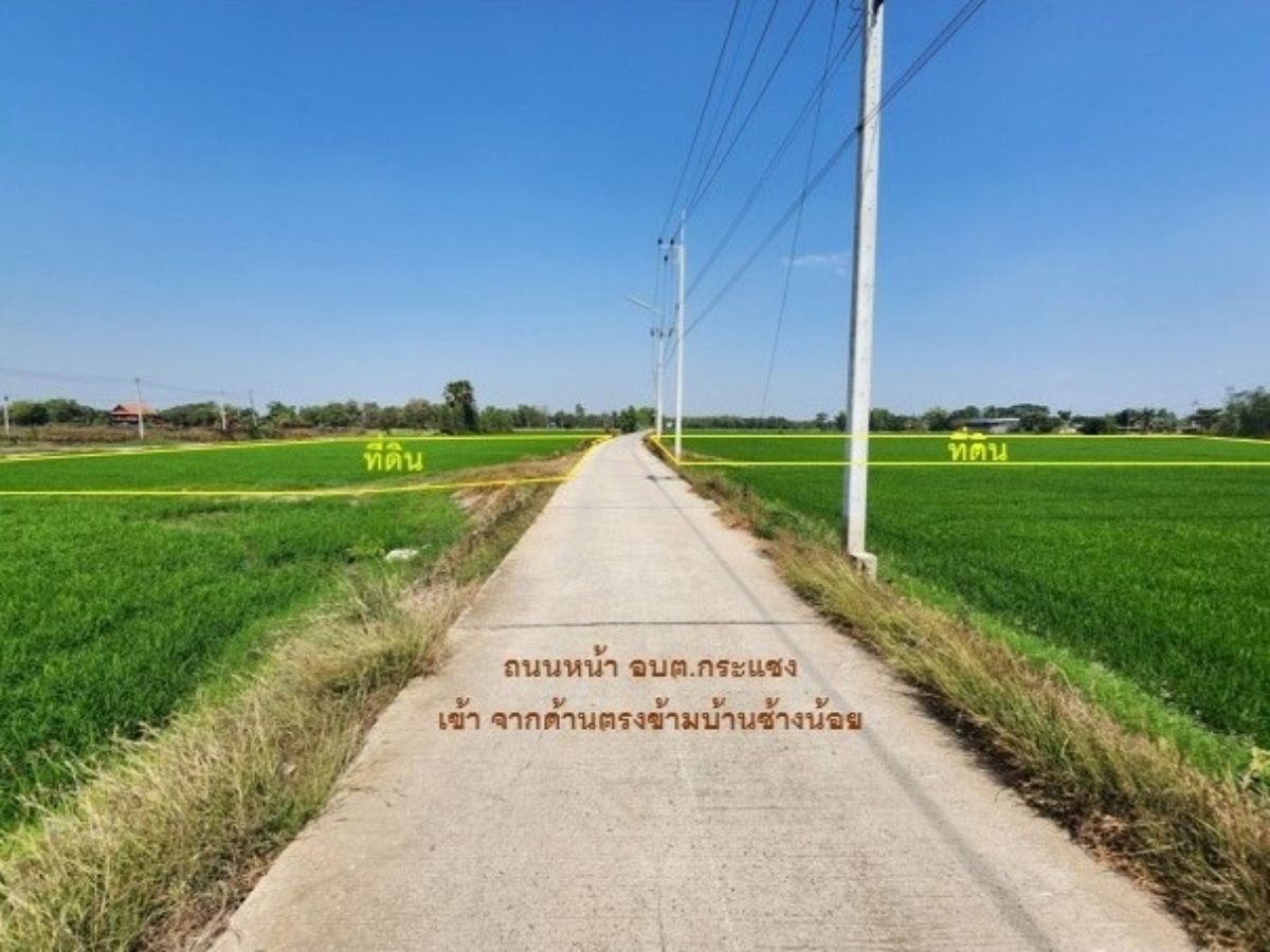 รูป 95682 - ขาย ที่ดิน 9-3-04 ไร่ ติดถนนคอนกรีต ใกล้ อบต.กระแชง อ.บางไทร - รูปที่ 1/10