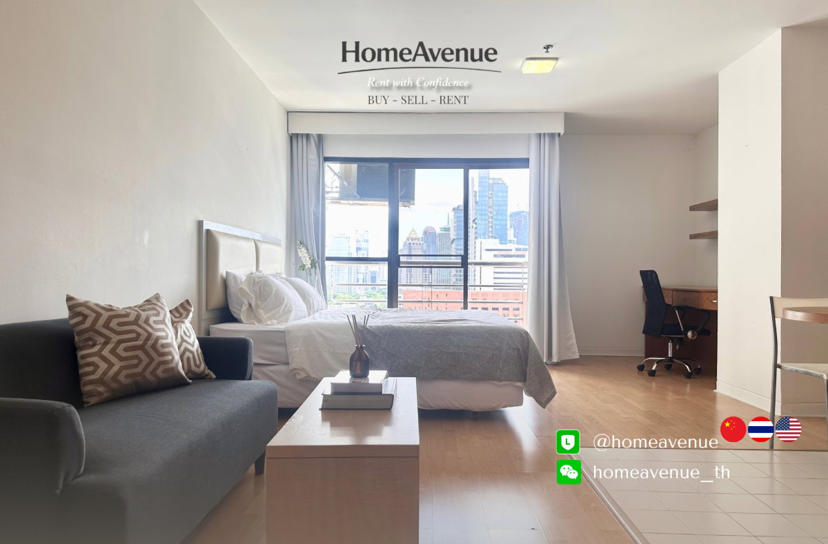 picture Highlight✨ 1Bed (Studio)  🚇 Near BTS Ratchadamri 🌏 TM30 Service 📲 Line: @homeavenue ⭐HA-5085 - 3/9