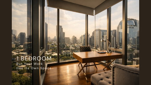 **Ashton Morph 38 for Sale | 1BR + Private Office | Scenic Sky Room with 180° City View | 53.53 SQ.M. | 350m to BTS Thong Lo | THB 9.9M**