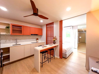 Condos for sale 700 Year Sports Arena Chiang Mai : Boonmas Mansion Condo, Foreign Quota, Fully built-in furniture throughout the room. (Tel/ Line 088-5986998)