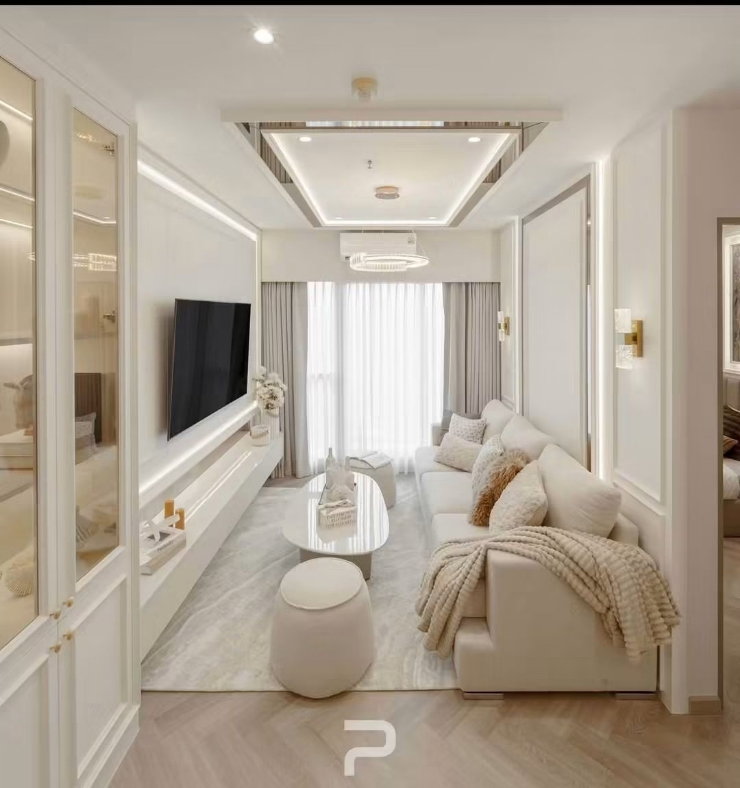 รูป ให้เช่า Life รัชดาภิเษก 2 ห้องนอน 57 ตร.ม. แต่งหรู Modern Luxury วิวชั้น 23 | 45,000 บาท/เดือน - รูปที่ 4/8