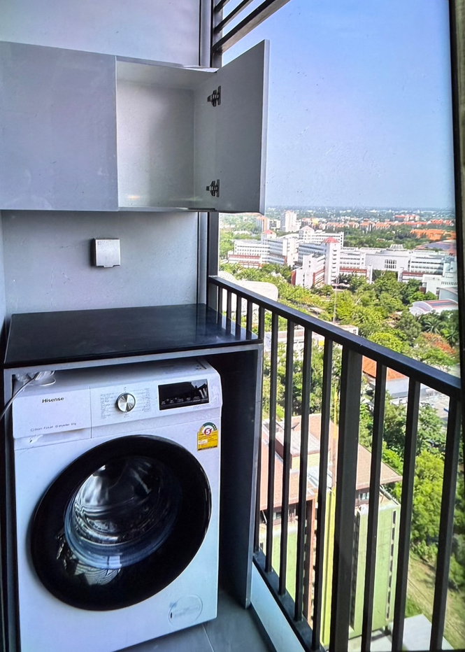 รูป ให้เช่า Modiz launch สองห้องนอน หน้า ม.ธรรมศาสตร์ one bed room plus เดินเข้าม.5นาที บิ้วอินทั้งห้อง 36ตรม. ชั้น 22ทิศเหนือ วิว ม.ธรรมศาสตร์ - รูปที่ 8/12