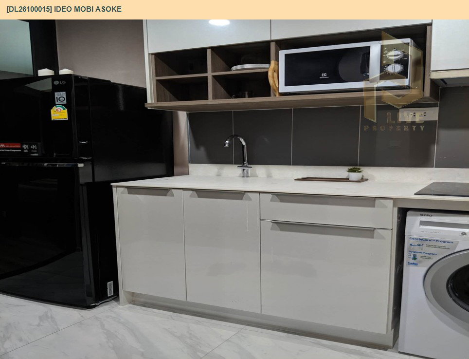 รูป DL26100015 ให้เช่าคอนโด ไอดีโอ โมบิ อโศก (IDEO Mobi Asoke) ใกล้ MRT เพชรบุรี พร้อมเข้าอยู่ โทรด่วน 0614453194 LineID @952jdxxk - รูปที่ 6/7