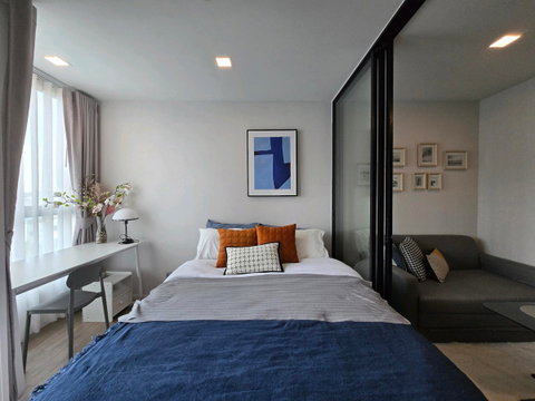 PFD-09261 Condo for rent Atmoz Ratchada - Huaikwang : Fully furnished unit with an unobstructed view.