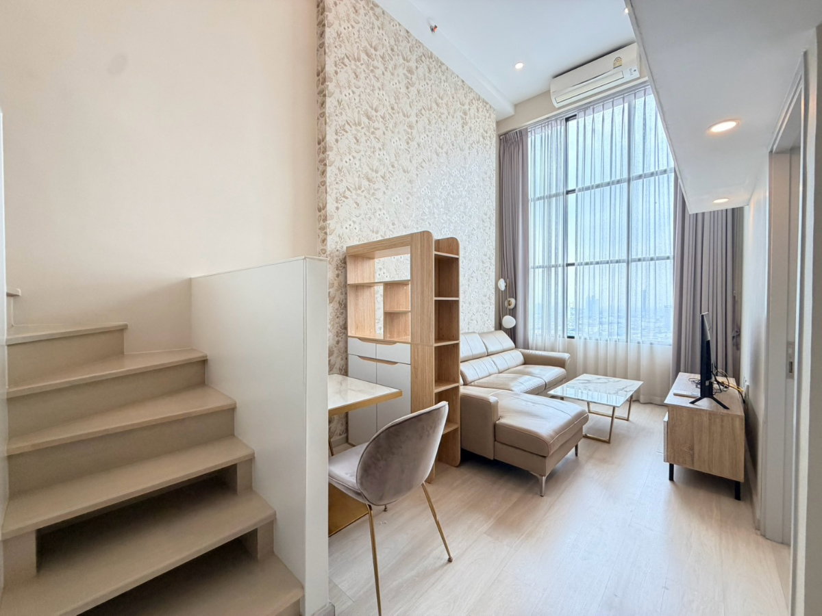รูป ปล่อยเช่า คอนโดใกล้ BTS ช่องนนทรี ✨KnightsBridge Prime Sathorn : Duplex 1 ห้องนอน แต่งสวยครบพร้อมอยู่ , ใกล้ Empire Tower - รูปที่ 8/22