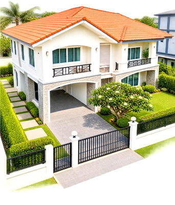Houses for rent Central Plaza Westgate : 			WatSaiNoi 1.1km. 2story house 3-4bed 6a/c Ikkyu-san Market 1.3km  3bath 95sq.wa. 300sq.m. SarasasWit          