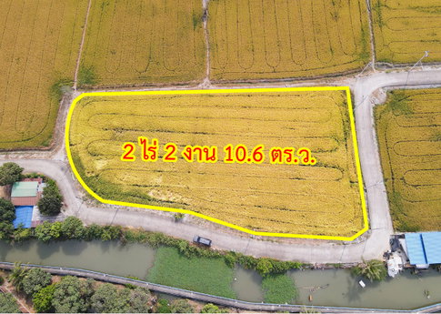 Land for sale, corner plot, Road 345, Bang Khu Wat, Pathum Thani.