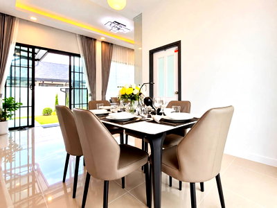 Houses for rent Bang Lamung Chonburi : NEW❗️ House for Rent behind Huai Yai Temple | Single-Storey Pool Villa | 3-Bedroom House