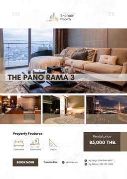 🌊 For rent ✨ Luxury Riverside Living!  🏙️💙 THE PANO Rama 3 ✨ NO-101