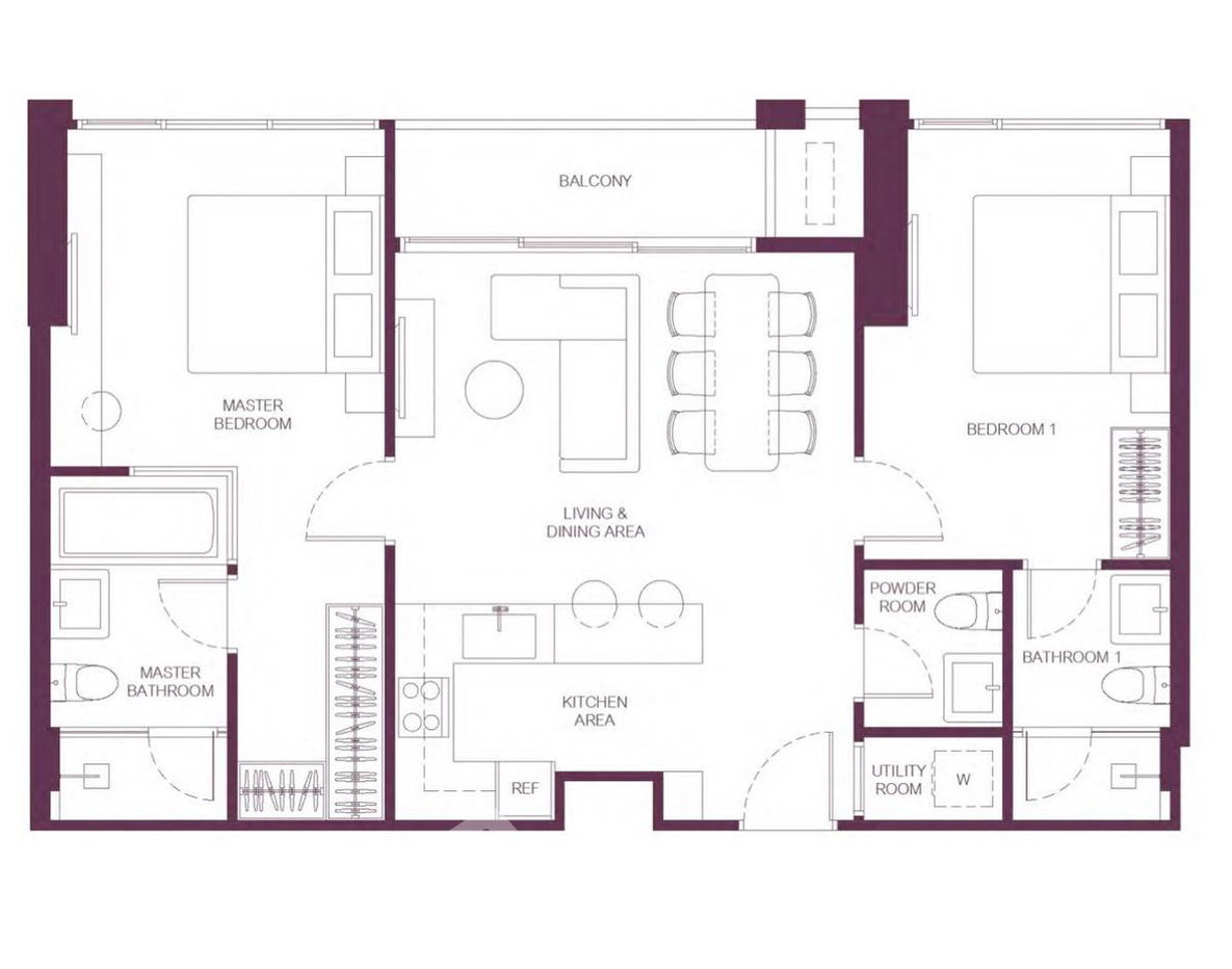 picture 2-BR Condo at The Monument Sathorn near BTS Saint Louis (ID 3386697) - 2/3