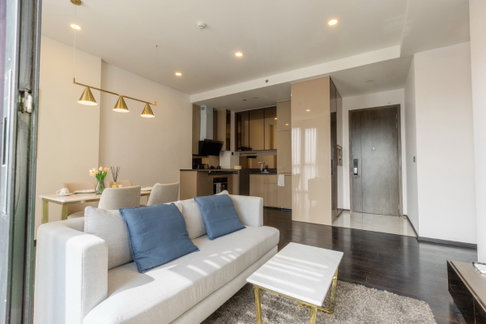 For Rent Park Origin Thong Lo Condo 68 sq.m. near BTS Thong Lo. 2 BRs, 30th floor, Building B. Fully furnished 65,000 Baht/month. (Line: siriwong.in)