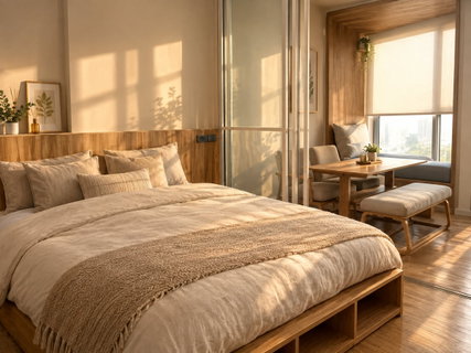 รูปภาพ ให้เช่า 1 นอน 34 ตร.ม. Triple Y Residence แต่งสไตล์ Muji อบอุ่น ชั้น 29 ทิศเหนือ วิวเมือง