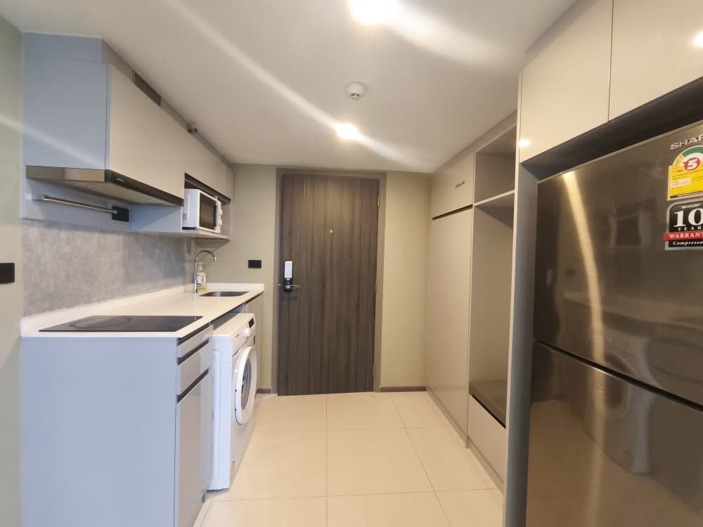 picture Condo for RENT : Knightsbridge Space Rama 9  𝐒𝐢𝐳𝐞 : 41 sqm. Duplex 1 Bed 1 Bath / City View  𝐅𝐥𝐨𝐨𝐫 : 20th  ✅Fully furnished - 13/14