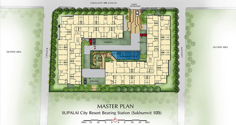 รูป ให้เช่าคอนโด Supalai City Resort สุขุมวิท 105 (42 ตร.ม.) 1นอน 1น้ำ เพียง 400 ม. ถึง BTS แบริ่ง - รูปที่ 13/14