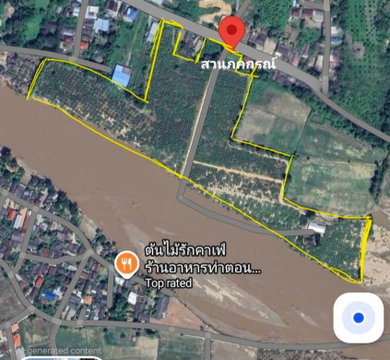ขายที่ดินทำเลสวยติดแม่น้ำกก 50 ไร่ — ต.ท่าตอน อ.แม่อาย จ. เชียงใหม่ ที่ดินพร้อมบ้าน + สวน + โกดัง