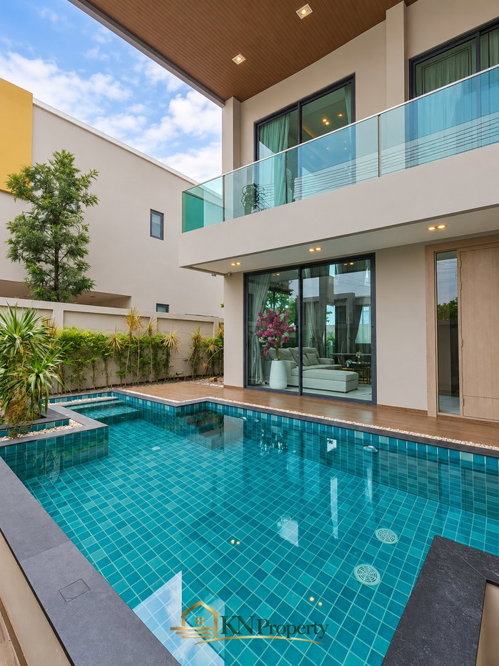 รูป ให้เช่า MADCHA NIRVANA พัทยา พูลวิลล่าหรู 4 ห้องนอน 4 ห้องน้ำ สระ Jacuzzi ส่วนตัว เฟอร์ครบ พร้อมอยู่ ใกล้หาดจอมเทียน-ทางด่วน EEC - รูปที่ 2/25