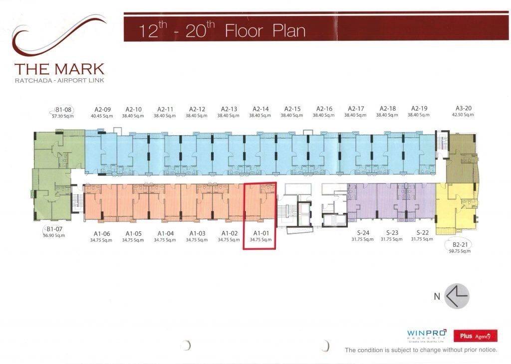รูป ขายคอนโด 1 ห้องนอน The Mark Ratchada-Airport Link ใกล้ ARL มักกะสัน (ID 3390252) - รูปที่ 10/11