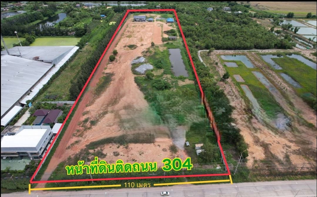 รูป ขายที่ดินสวย ติดถนน 304 อ.เมือง ฉะเชิงเทรา   เนื้อที่ 30 ไร่ 3งาน 7  ตรว   กว้าง 110 เมตร ลึก 450 เมตร - รูปที่ 1/11