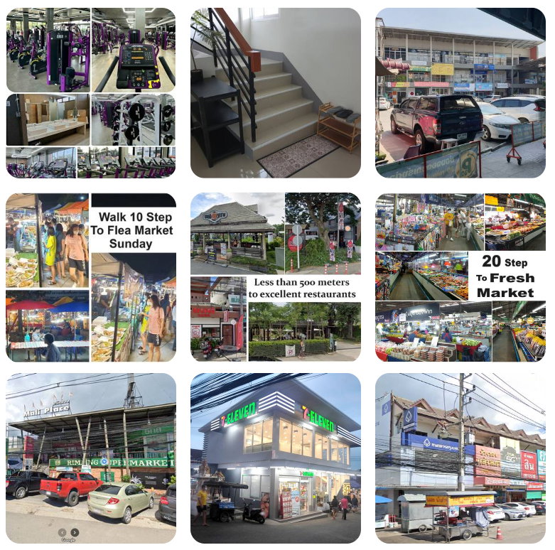 รูป ทาวน์โฮม 3 ชั้น 180ตรม 3นอน 3น้ำ ติดตลาดแม่เหียะ ริมปิง 7-11 ใกล้ รร.นานาชาติ ABA APISP พร้อมอยู่ WFH สะดวก - รูปที่ 7/7