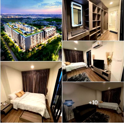 คอนโดให้เช่า : ดิ ออริจิ้น รามอินทรา 83 สเตชั่น / ห้องมุม / ห้อง Walk-in closet 