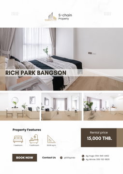 🚆💚 For rent ✨ Rich Park @ Bangson Station ✨ NO-109