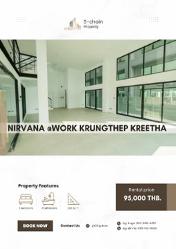 💼🏡 For rent ✨ Nirvana @Work Krungthep Kreetha ✨ NO-105