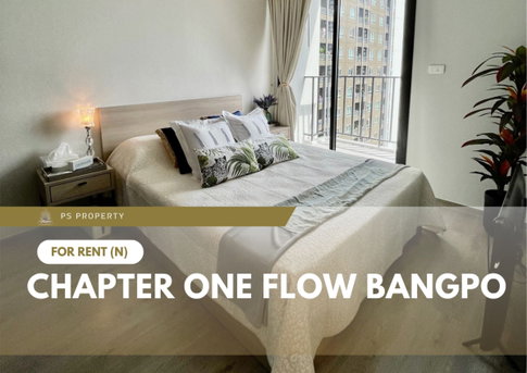 For rent ✨ Chapter One Flow Bangpo ✨ Fully furnished with appliances included; located near MRT Bang Pho.