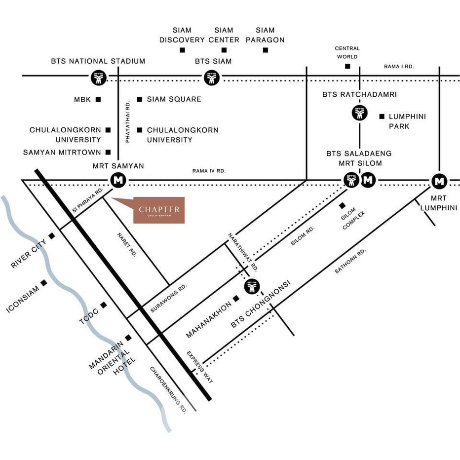 รูป คอนโด 2-ห้องนอน ที่ แชปเตอร์ จุฬา-สามย่าน ใกล้ MRT สามย่าน (ID 2344620) - รูปที่ 2/15