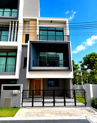 Townhouses for sale Pradist Manutham Road : For Sale: Nirvana Define Ekkamai–Ramintra | Special Price THB 12.9 Million Below Market Price | 3-Storey Townhome | Corner Unit by the Lake 