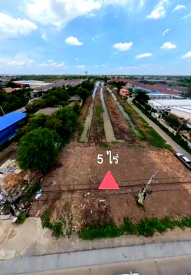 ที่ดิน รังสิต : 96542 - ขายด่วนที่ดินใกล้บริษัทเวิร์คพอยท์ ขนาด 5 ไร่ 82 ตร.ว. ติดถนนเลียบคลองเปรม