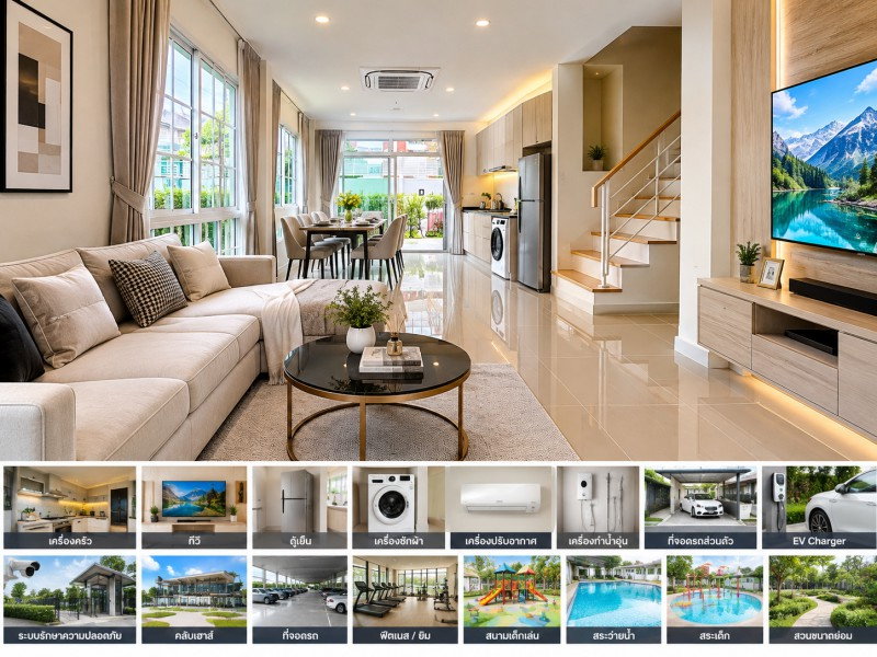 รูป เปิดซิง! ทีวี ตู้เย็น เครื่องซักผ้า บางปลา วัดบางโฉลงนอก 700 ม.บางนา-ตราด กม.16 ให้เช่าบ้าน 2 ชั้น 3 นอน  2 น้ำ 35 ตร.วา.135 ตร.ม - รูปที่ 2/8