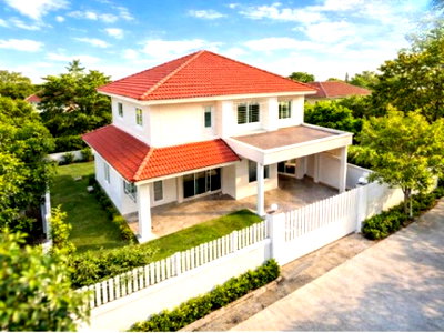 เช่าบ้านเดี่ยว ชลบุรี : ใกล้เทคนิคบางแสน 600 ม.ที่สถานีรถไฟแสนสุข 500 ม.ห้วยกะปิ ชลบุรี บ้านเดี่ยว 2ชั้นบ้านสวน 2นอน 2น้ำ 58.3 ตร.วา.พื้นที่ใช้สอย 250 ตร.ม.