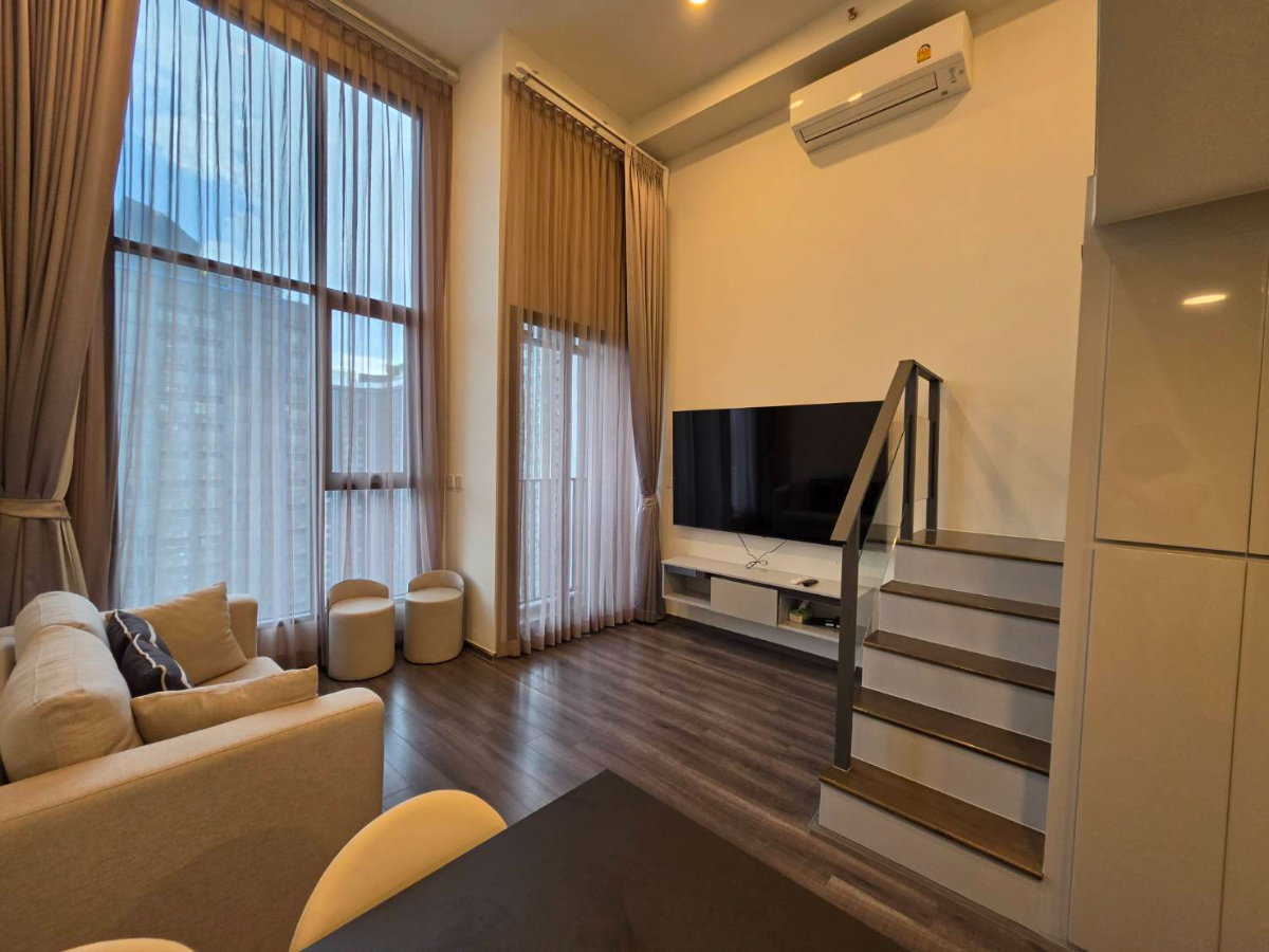 รูป ให้เช่า ✨knightbridge space rama 9 ✨1 ห้องนอน (Loft unit) ทำเลดี เดินทางสะดวกใกล้ MKT พระราม 9 🚆 - รูปที่ 3/9