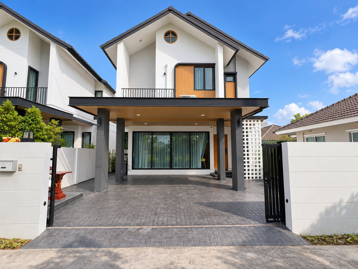 ให้เช่าบ้านเดี่ยว 2 ชั้น สไตล์โมเดิร์น วิวทุ่งนา หางดง (ID:648HR)