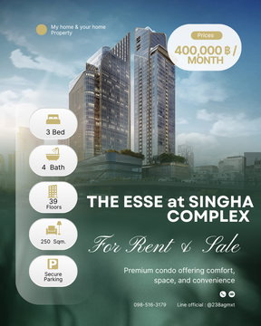 📌 For Rent & Sale The Esse at Singha Complex Penthouse 3 bedrooms 400,000/Month ‼️