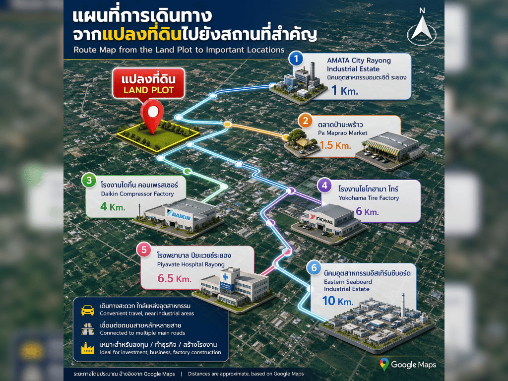 รูป ขายที่ดิน 13 ไร่ ผังม่วงลายจุดขาว (อ.-51) ทำเลมาบยางพร–ปลวกแดง ระยอง ใกล้แหล่งอุตสาหกรรม - รูปที่ 4/7