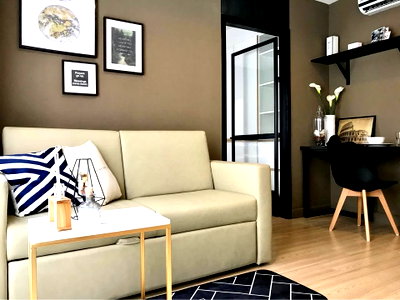 คอนโดให้เช่า : ให้เช่า The Nest Sukhumvit 22 1 ห้องนอน 32 ตร.ม. วิวสวน แต่งใหม่ มีครัว [RAW-0025]