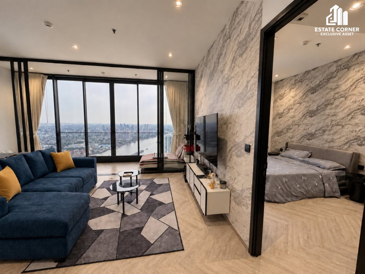 รูป ขายคอนโด Chapter Charoennakorn - Riverside ชั้น 42 วิวโค้งแม่น้ำเจ้าพระยา | 2 ห้องนอน 79 ตร.ม. แต่งครบพร้อมอยู่! - รูปที่ 2/10