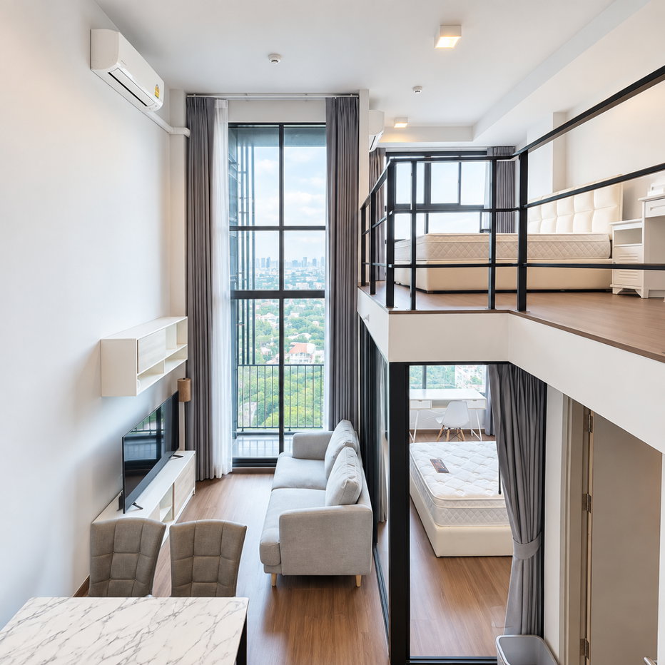 รูป 🔥 ไอดีโอ นิว รามา 9  2 ห้องนอน 53 ตรม. ห้อง Hybrid / Loft เพดานสูง Double Volume  พื้นที่ 53 ตร.ม. - รูปที่ 6/14