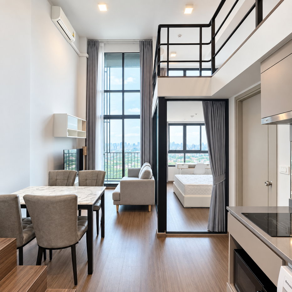 รูป 🔥 ไอดีโอ นิว รามา 9  2 ห้องนอน 53 ตรม. ห้อง Hybrid / Loft เพดานสูง Double Volume  พื้นที่ 53 ตร.ม. - รูปที่ 2/14