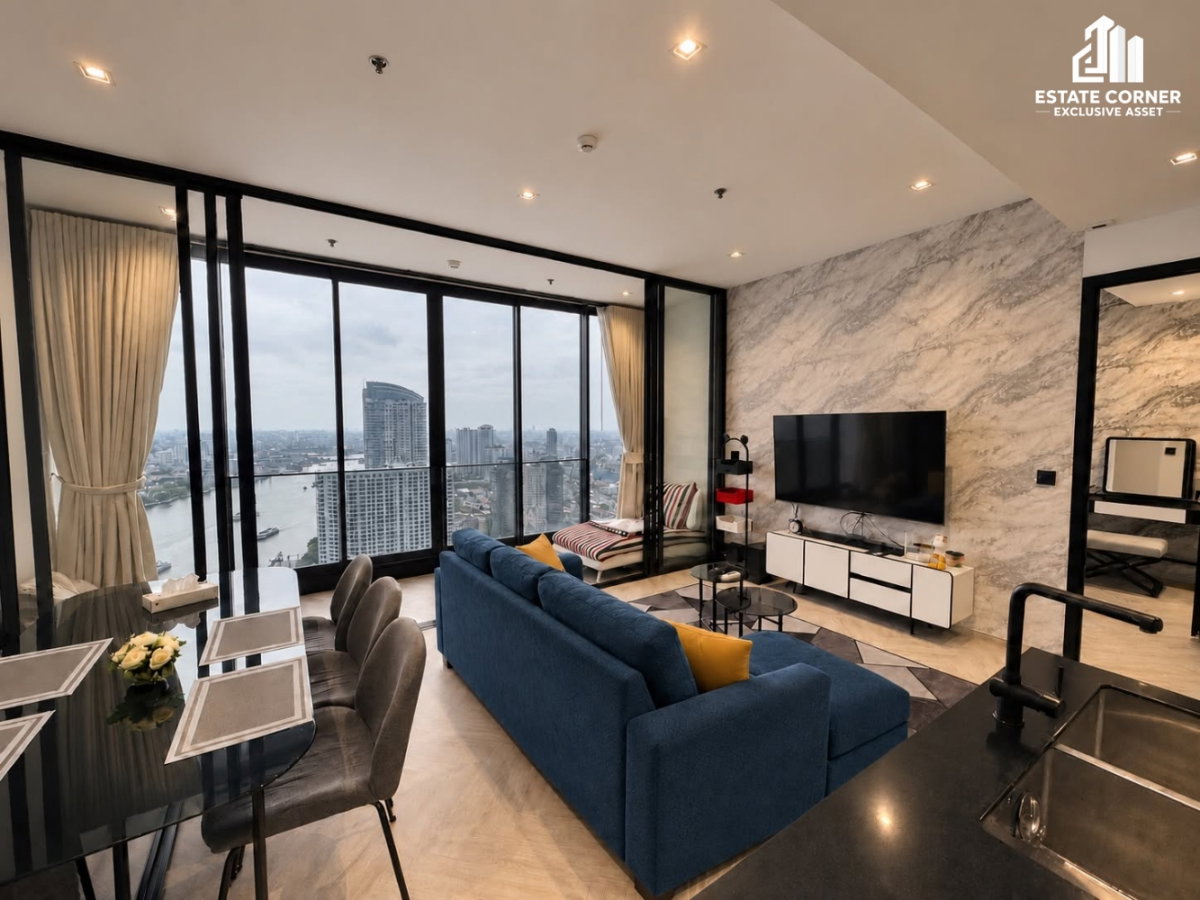 รูป ขายคอนโด Chapter Charoennakorn - Riverside ชั้น 42 วิวโค้งแม่น้ำเจ้าพระยา | 2 ห้องนอน 79 ตร.ม. แต่งครบพร้อมอยู่! - รูปที่ 1/10