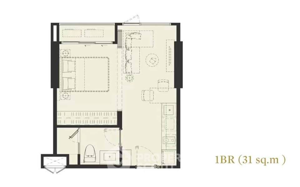 picture 23rd-Floor 1-BR At The Crest Park Residences Near MRT Phahon Yothin (ID 3421254) - 9/9