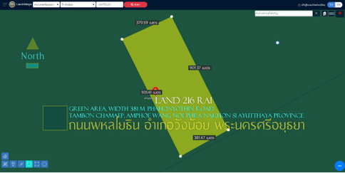 Large 216-rai land plot for sale, located along Phahonyothin Road, Wang Noi District, Phra Nakhon Si Ayutthaya Province.