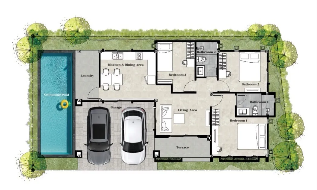 รูป ขาย วิลล่า 3 ห้องนอน ในโครงการ บ้านสวนสิริศุภเจริญ 6872265 - รูปที่ 5/5