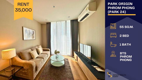 ⚡ Best Deal in Phrom Phong! Park Origin (Park 24) • High Floor 2Beds 55sqm at 35k/mo (Usually 40k++) • Luxury vibe | Book now!