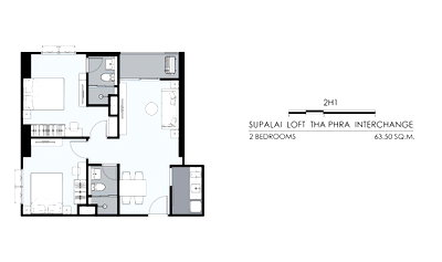 ขายคอนโด : ขายดาวน์ราคาทุน 2 ห้องนอน ตึก A ทิศตะวันออก ชั้น 28 (2H1) 