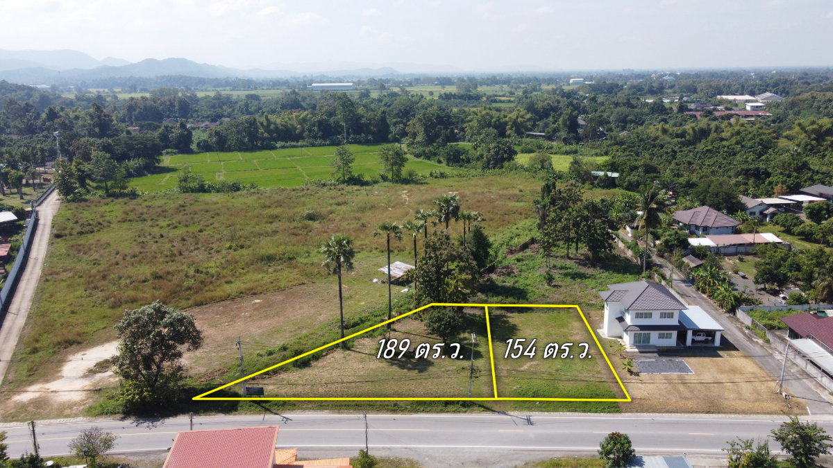 รูป ขายที่ดิน 154 และ 189 ตร.ว. (ติดถนนสันกำแพงสายเก่า ก่อนถึงหน้าวัดร้องวัวแดง) - รูปที่ 2/6