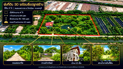 Land for sale Sai Noi Nonthaburi : 4 Rai Land for Sale in Sai Noi, Nonthaburi with House and Private Pond