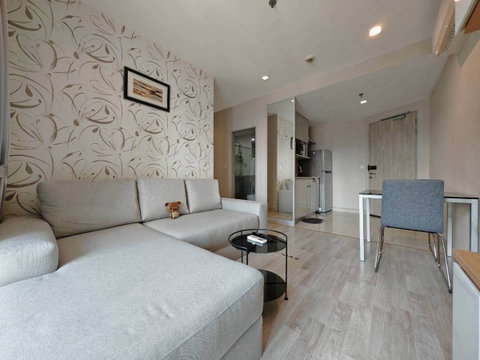 Condo for RENT: Ideo Mobi Rama 9 𝐒𝐢𝐳𝐞 : 55 sqm. 2 Bedroom 2 Bathroom /City view 𝐅𝐥𝐨𝐨𝐫 : 19th Fully furnished