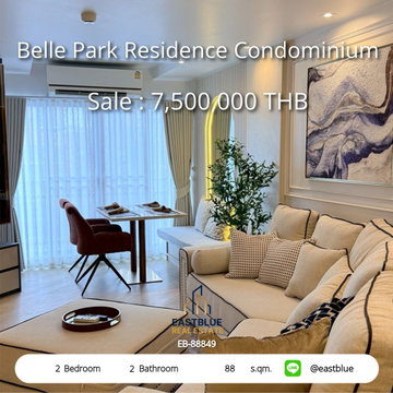 Belle Park Residence for Sale 3-Bed 88 sqm near BTS Chong Nonsi THB 7,900,000 🏢